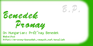 benedek pronay business card